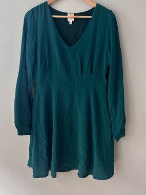 ModCloth Green Bell Sleeve Fit and Flare Dress